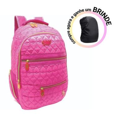 Imagem de Mochila Escolar Bolsa Grande Feminina Reforçada Faculdade - ELLO, rosa
