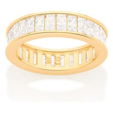 Imagem de Meia Aliança Rommanel Cravejada Com Zircônias 513040, Branco, 16