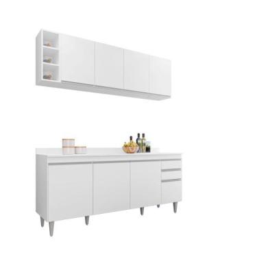 Imagem de Kit Cozinha Balcão e Aéreo com Nicho 180cm S/ tampo - Belliv Decor, Br