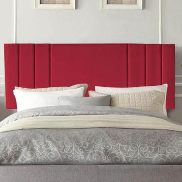 Imagem de Painel Estofada Grécia 195CM King material sintético Vermelho - D A DE