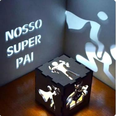 Imagem de Cubo Luminária Mágico Personalizado Mdf - NewsideShop 