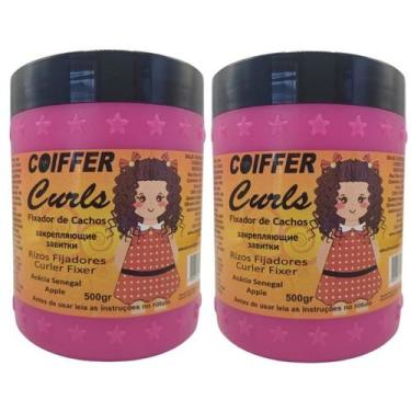 Imagem de Kit Com 2 Creme Fixador de Cachos Gelatina Curls 500g Coiffer No Poo L
