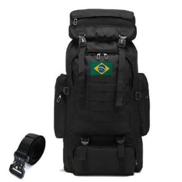 Imagem de Mochila Camping 50L Com Cinto Tatico Bolsa Trilha Trakking Cargueira Operacional-Unissex
