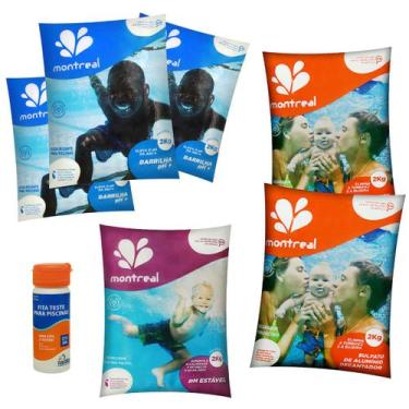 Imagem de 3 Barrilhas + 2 Sulfato + 1 Elev. Alcalinidade MONTREAL + 1 Fita Teste