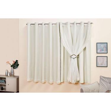 Imagem de Cortina Sala Escritorio Corta Luz Com Voil Ic 2,00x2,00 - Empório Luz,