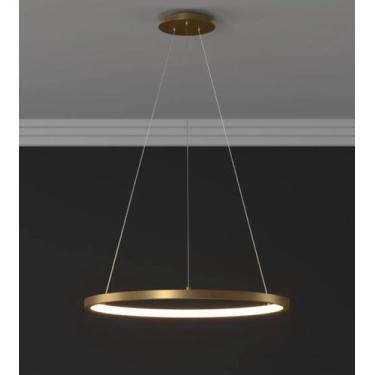 Imagem de Lustre Pendente Moderno Anéis Ring Led 38w  Dourado 1 Arco Bivolt 80cm