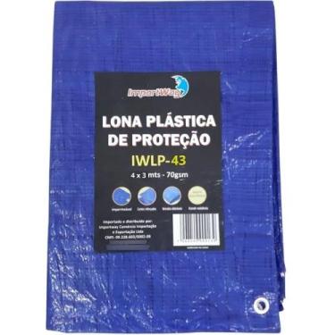 Imagem de Lona Plastica Encerado 4x3 Azul Multiuso Impermeavel - Importway