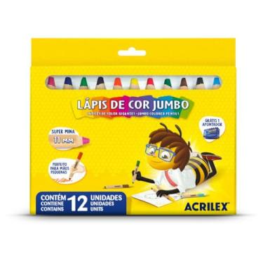 Imagem de Lápis de Cor Jumbo 12 Cores, Acrilex