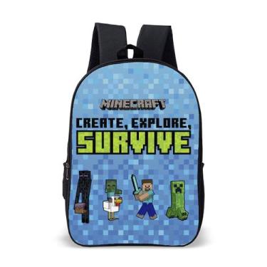 Imagem de Mochila Escolar Infantil Avulsa Game Minecrafit  Menino e Menina - Use