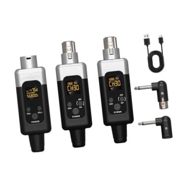 Imagem de menolana Microfone transmissor receptor de microfone sem fio leve recarregável adaptador de microfone para alto-falante misturador de áudio ktv, 3 Pecas