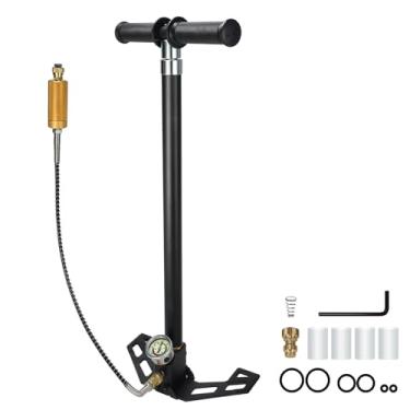 Imagem de NGCYGE Bomba de ar PCP, bomba manual PCP de quatro estágios, bomba de ar de alta pressão, bomba manual de alta pressão de pistola de ar 4500psi/30Mpa, ferramentas de pistola de ar, paintball, bomba de