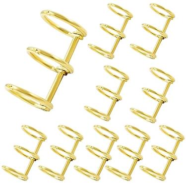 Imagem de Bonsicoky 10 peças, 3 anéis, fichários de folhas soltas de metal, articulados com diâmetro interno de 20 mm, anéis de livro para diário de viagem DIY, álbum de fotos, pentes de espinhos de