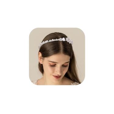 Imagem de Crysdue Tiara de casamento com strass para mulheres, dama de honra, tiara de aniversário de cristal, concurso de formatura, princesa, coroa transparente em tom prateado, Metal, Cristal