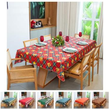Imagem de Toalha de Mesa Estampada Natal 6 Cadeiras Retangular Oxford (Modelo 1)