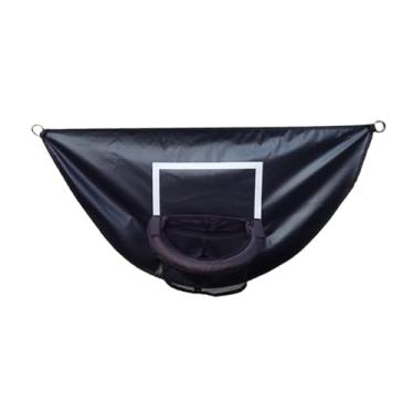 Imagem de menolana Mini cesta de basquete para trampolim, leve, fácil instalação, suporte de basquete, acessório de trampolim para todas as idades, Preto