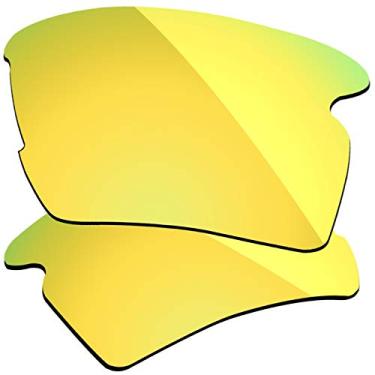 Imagem de Firtox Lentes polarizadas de substituição compatíveis com óculos de sol Oakley Flak 2.0 OO9295 - Ouro luxuoso