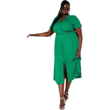 Imagem de City Chic Vestido feminino plus size Malia, Verde Pep, 54-56