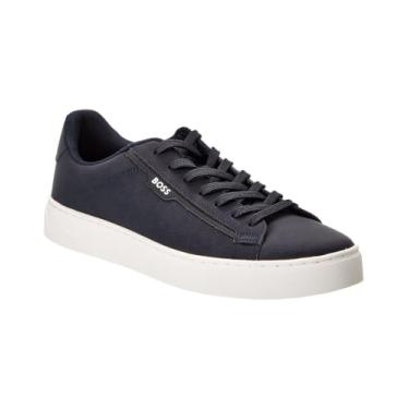 Imagem de BOSS Tênis masculino Rhys Cupsole com logotipo pequeno, Azul Yankee, 42