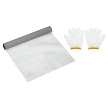 Imagem de PATIKIL 101 cm C x 25 cm L tela de arame tecido, tela de filtro de ventilação de ar de aço inoxidável 400 malha 304 com luvas para janela tampa de ventilação de segurança filtragem cerca de animais