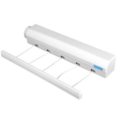 Imagem de Varal Retrátil, Varal Retrátil Rack de Secagem Montado na Parede Interna Linha de Lavanderia para Secagem de Roupas Pesadas Organização de Lavanderia para Suprimentos Internos e