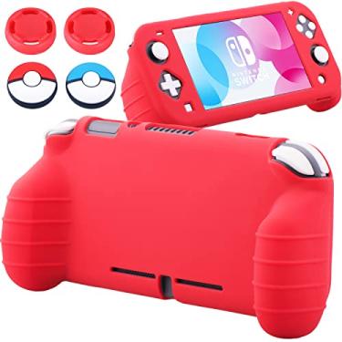Imagem de YoRHa- Capa protetora de borracha de silicone macia com alça (vermelha) x 1 para Nintendo Switch Lite [modelo Slim 9.2019]