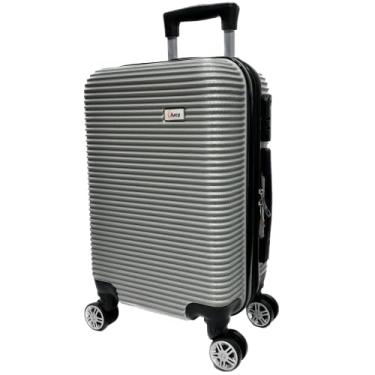 Imagem de Mala de Viagem de Bordo com Rodinhas 360° ABS Resistente Compacta 18" Leve e Prática Design Elegante Tamanho Único Ideal para Viagens Curtas Conforto e Durabilidade Garantidos (Cinza/Preto)