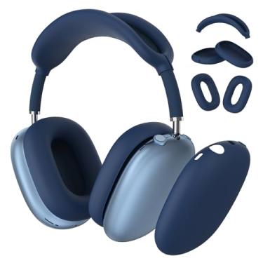 Imagem de Capa de silicone para fones de ouvido AirPods Max, capa de fone de ouvido/capa de fone de ouvido para AirPods Max (USB C/Lightning) (2024/2020), acessórios de proteção antiarranhões para Apple AirPods