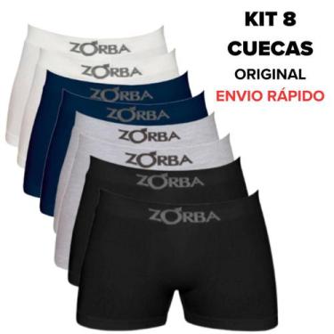 Imagem de Kit 08 Cuecas Boxer Zorba Sem Costura, Sortida, P