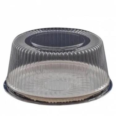 Imagem de Embalagem S32 para Bolos Tortas Redonda com Tampa Alta Base Branca com