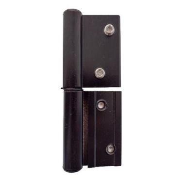 Imagem de Dobradiça Alumínio Porta Linha 30 De Encaixe Preto - 3pçs - KMP