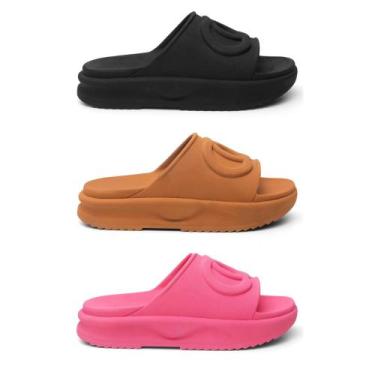 Imagem de Kit 3 Pares Chinelo Feminino Slide Plataforma Confortavel Nuvem - Revl
