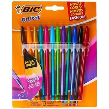 Imagem de Caneta Fashion Cristal 12 Cores Bic