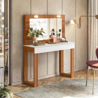 Imagem de Gabinete Toucador Camarim Diva Pop Cinamomo Branco Fosco - Mais de Cas