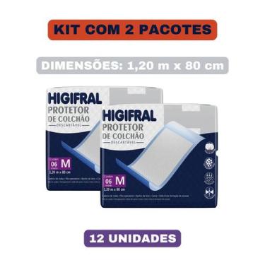 Imagem de Kit com 2 pacotes Protetor de Colchão Lençol Absorvente Higifral Taman