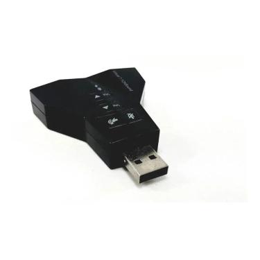 Imagem de Placa De Som Usb 7.1 Virtual Dupla Saida  Avião  Pra 2 Fones