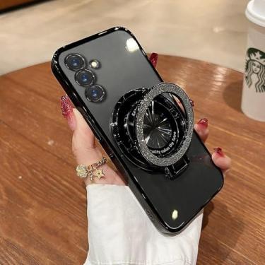 Imagem de Capa de suporte com glitter TPU ultrafina para Samsung A55 A54 A53 A25 A15 A35 A32 A52 A22 A24 A12 A14 A13 A52S, preta D, para M55