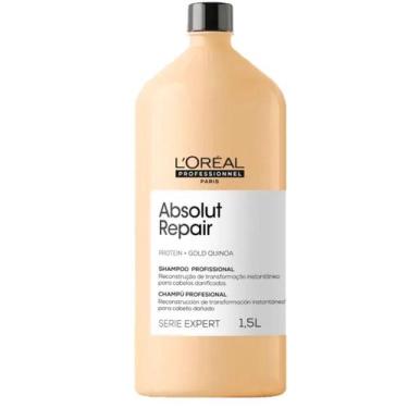 Imagem de Shampoo Absolut Repair Serie Expert 1,5 Litro Loreal com Quinoa Dourad