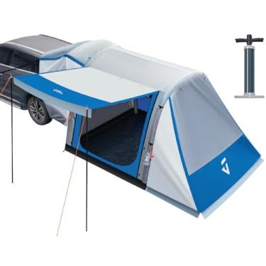 Imagem de JOYTUTUS Tenda SUV com bomba inflável, 30% mais espaço, barraca de carro fácil de configurar para 6 pessoas acampando em família, SUV de uso duplo ou acampamento com 2 toldos, porta dupla, adequada