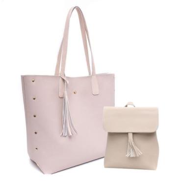 Imagem de Kit Bolsa Feminina Grande Saco Espaçosa + Mochila Compacta Resistente 