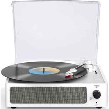 Imagem de Toca-Discos de Vinil WOCKODER - Sem Fio, 3 Velocidades, Branco
