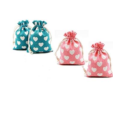 Imagem de Autupy Pacotes Com 20 5,5 X 3,9 Polegadas, Sacos De Estopa Com Cordão, Para Armazenamento De Joias, Bolsas De Linho, Para Dia Dos Namorados, Festa De Casamento, Chá De Bebê, Aniversário