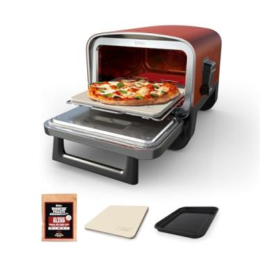 Imagem de Ninja Forno De Pizza Ao Ar Livre A Lenha, Forno Elétrico Portátil 8 Em 1, Aquece Até 700 °F, 5 Configurações De Pizza Artesanal, Caixa De Defumação De Churrasco Integrada, Inclui Pellets De Madeira