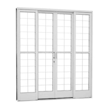 Imagem de Porta de Correr Quadriculada em Aço 217 x 200 x 12 cm 4 Folhas Kompact