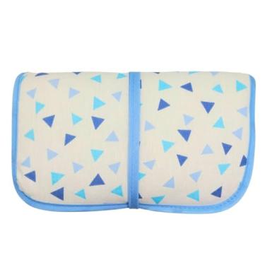 Imagem de Trocador Fraldas Portatil Bolsa Comoda Impermeável Enxoval Menino Menina (Triangulo Azul)