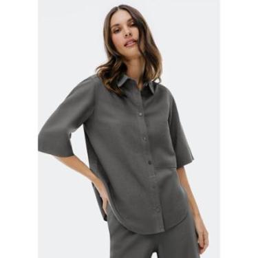 Imagem de Camisa Hering Ampla Manga 3/4 Feminina-Feminino