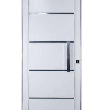 Imagem de Porta de Aço Social Slim 215x84cm com Puxador Pequeno Ideal Crv Esquad