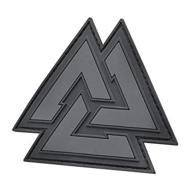 Imagem de Blackout Valknut Viking Rune Norse Odin Morale PVC 3D Rubber Touch Fastener Patch