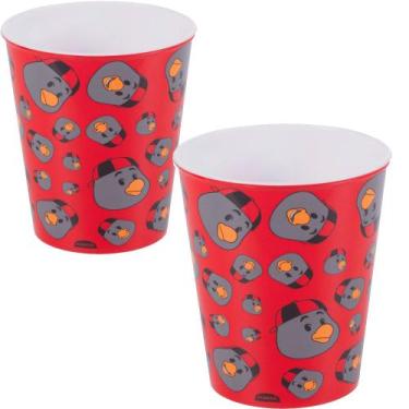 Imagem de Kit 2 Copo Flamengo 320ml Porta Lanche Infantil Escola - Plasutil