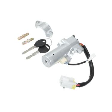 Imagem de Motoforti Cilindro de bloqueio de ignição com chaves Nº D87004S100 - Conjunto de trava de cilindro de interruptor de ignição para carro - para Nissan Xterra 2000-2004 Metal prateado 1 conjunto de