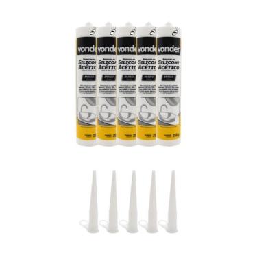 Imagem de Kit 5 Borracha Silicone Acético 256g Para Reparo Manutenção Uso Geral 